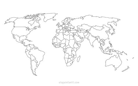 Mapa Mundi Para Pintar Edulearn