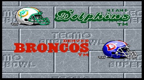 Tecmo Super Bowl Snes Dolphins Vs Broncos Youtube