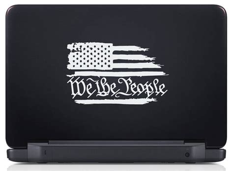 Tattered Flag Decal We The People American Flag Decal Worn Etsy