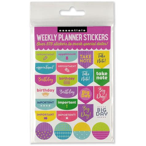 Essentials Weekly Planner Stickers Set Of 575 Stickers Peter Pauper