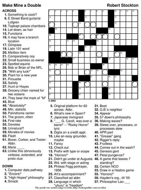 6 Best Images Of Large Print Easy Crossword Puzzles 6 Best Images Of