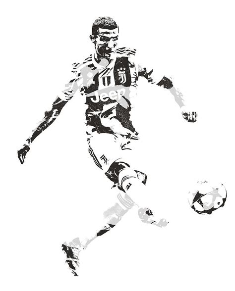 Cristiano Ronaldo Juventus Pixel Art 4 Mixed Media By Joe Hamilton