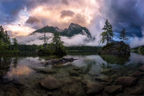Nature Photography Landscape Lake Mountains Forest Clouds
