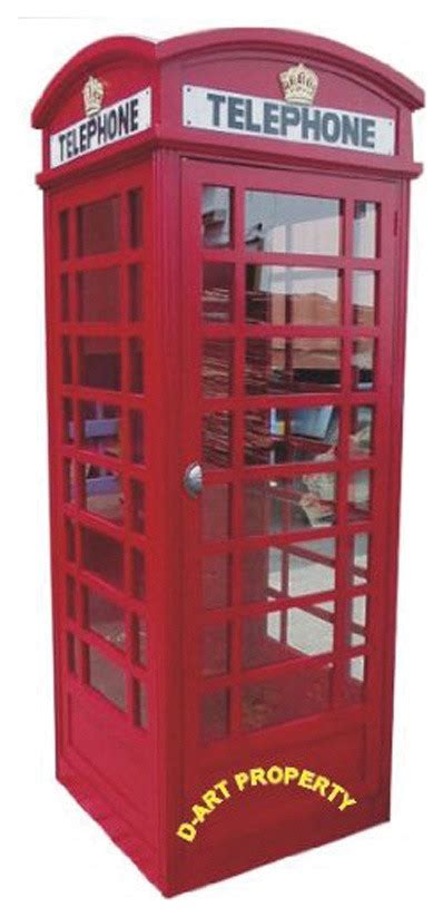 D Art Collection Mahogany Wood Big London Telephone Booth Cabinet