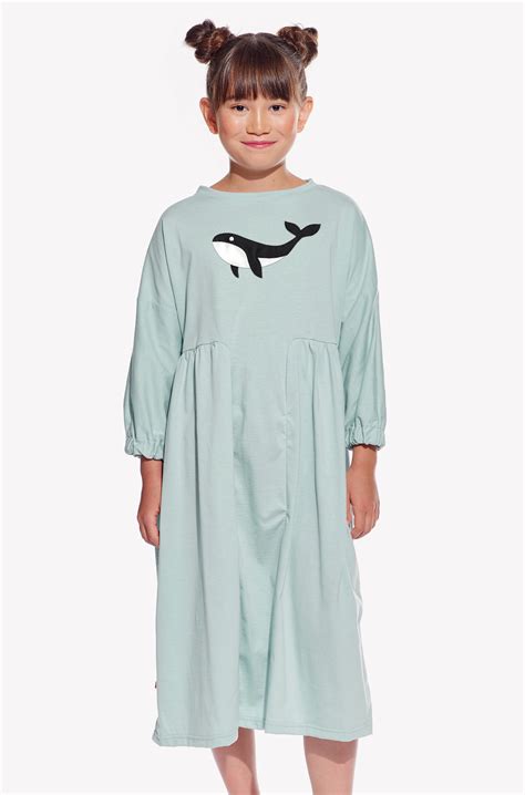 Girl Dress Menthol Whale Emily Mini Pískacie