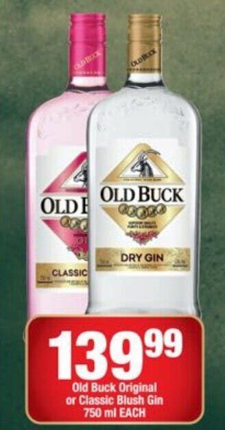 Old Buck Original Or Classic Blush Gin 750ml Offer At Ok Liquor
