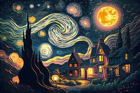 Van Gogh Fantasy Starry Night Digital Art By Frida Miller Fine Art