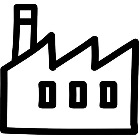 Factory Hand Drawn Building Outline Icons Free Download