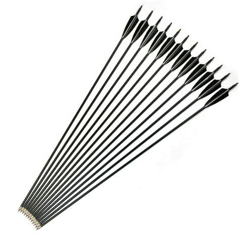12pcs 32 Archery 8mm Mixed Carbon Arrows Sp550 W Real Feathers For