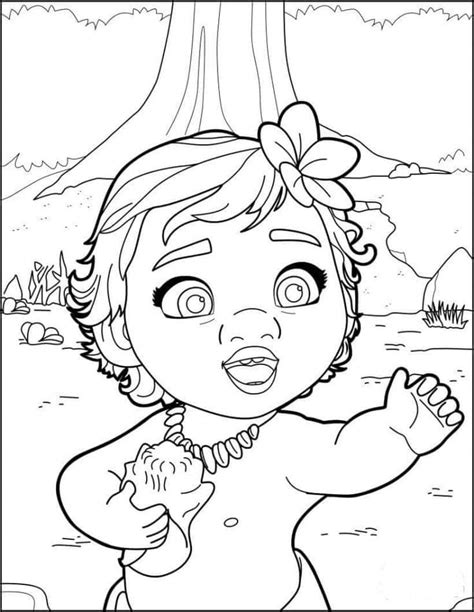 Baby Moana Coloring Page Download Print Or Color Online For Free