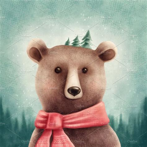 Cute Bear Portrait Bear Illustration Cute Bears Bear