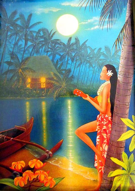 vintage 1940s wahine at midnight via vintage hawaii hawaiian art vintage hawaii hawaii art