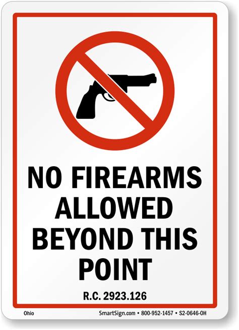 Ohio No Guns Law Signs
