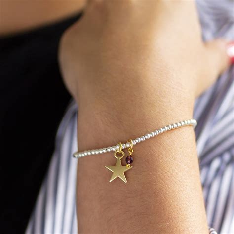 Personalised Gold Plated Star Beaded Charm Bracelet By Joy By Corrine Smith