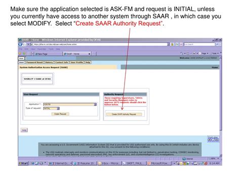 Ppt When You Log Into Systems Authorization Access Request Saar