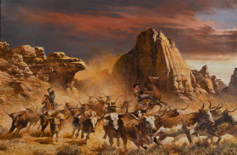 Dennis Lyall - Rio Hondo, Cowboy Oil Painting on Canvas, Western Art