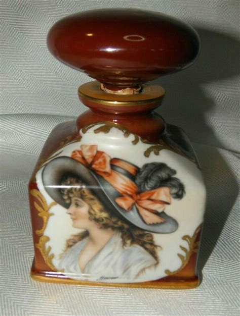 Antique Limoges Monceau~ Perfume Bottle With Stopper~beautiful Woman