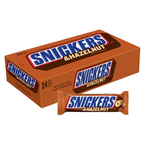 Snickers Hazelnut Singles Size Chocolate Candy Bars 176 Oz Bars 24