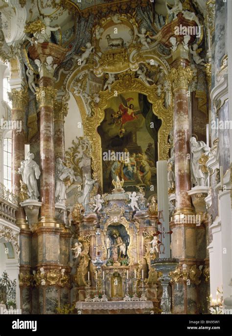 Wieskirche Pilgrimage Church Of Wies Bavaria Rococo Church By Stock