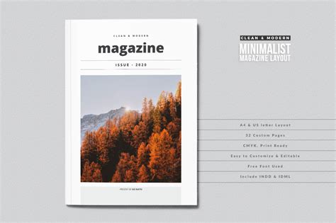 Clean And Modern Minimalist Magazine Layout Graphic By Amitdebnath