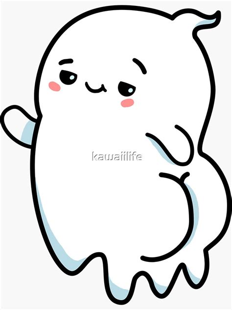 kawaii booty ghost sticker for sale by kawaiilife redbubble