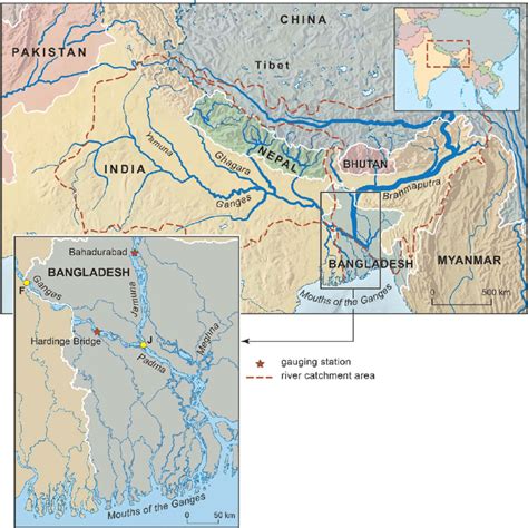 Map Of The Ganges And Brahmaputra Catchments In South Asia Showing The