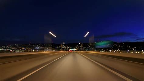 Portland Highway Driving Time Lapse Night Portland Freeway Driving Time