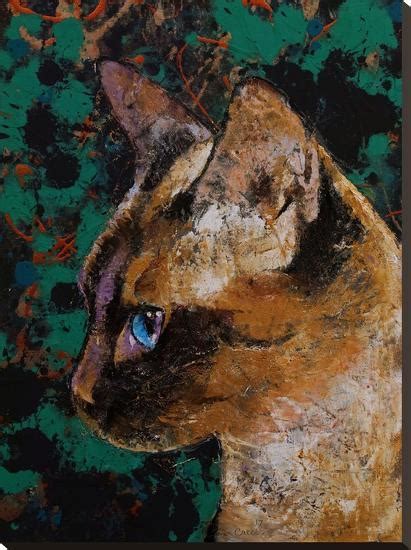 Siamese Cat Portrait Stretched Canvas Print Michael Creese
