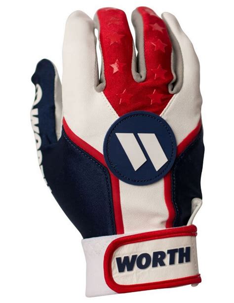 Worth Sports Wbatgl Rwb 02 Batting Gloves Medium Red White And Blue