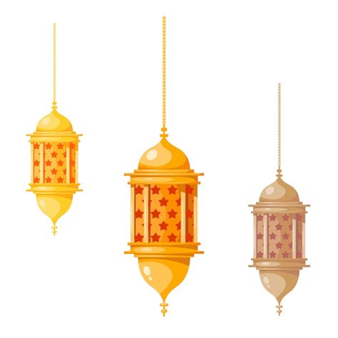Premium Vector Ramadan Kareem Multicolored Lanterns Isolated On White