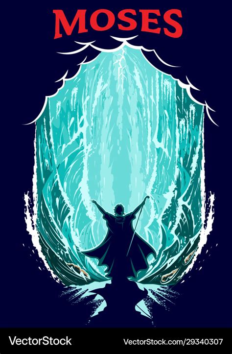 Moses Parting Red Sea Royalty Free Vector Image