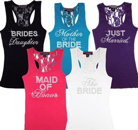 Bridal Party Lace Tanks Custom Rhinestone Lace Tanks Bride Tank Tops Bridal Party Tanks