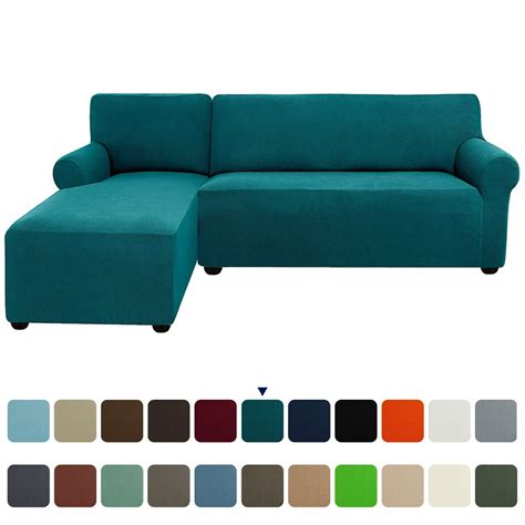 Subrtex Stretch 2 Piece Textured Grid L Shaped Sectional Sofa Slipcover
