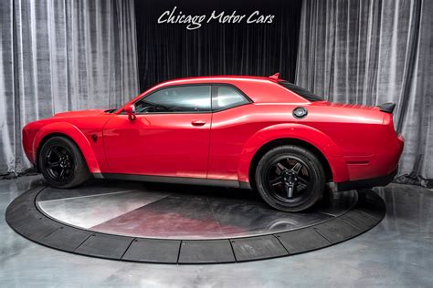 Dodge sold the car with a demon crate option for just $1 with skinny front tires and tools to install them. Used 2018 Dodge Challenger SRT Demon Coupe Only 128 Miles ...