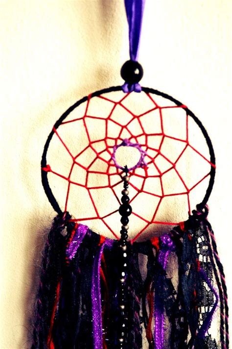 Purple And Red Gothic Dreamcatcher Tribal Wall Hanging By Magicmoonarts