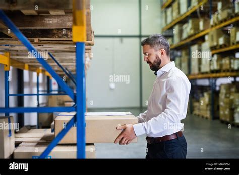 Male Warehouse Worker Or Supervisor Stock Photo Alamy