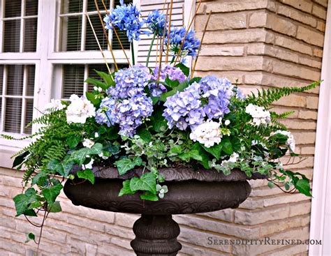 Serendipity Refined Blog Blue And White Outdoor Summer Urn Patio Planters