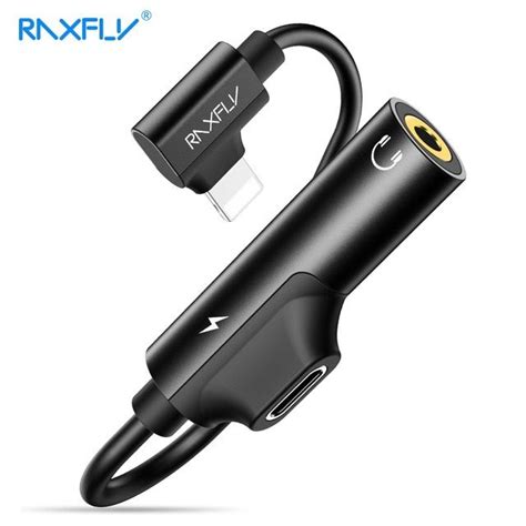 Raxfly 2in1 Charging Audio Adapter For Iphone 7 8 Plus Lightning To 3