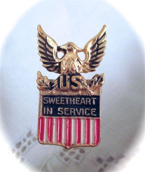 Vintage Wwii Sweetheart In Service Lapel Pin Coro Gilt Etsy