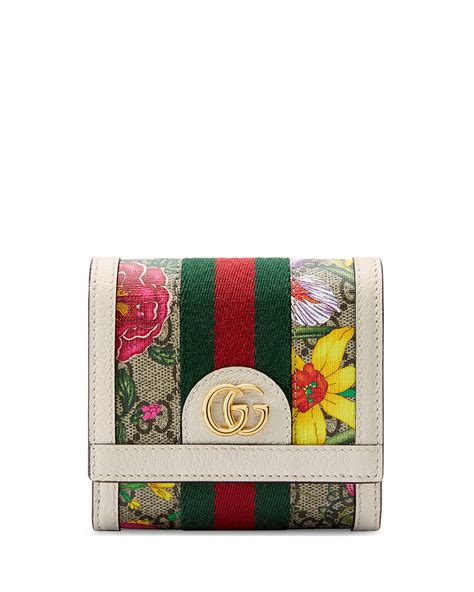 Gucci Ophidia Small Gg Flora Card Case Wallet Neiman Marcus