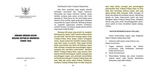 Pembacaan Naskah Undang Undang Dasar 1945 Berbagai Naskah