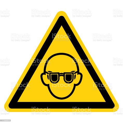 warning wear safety glasses must be worn symbol sign vector illustration isolated on white