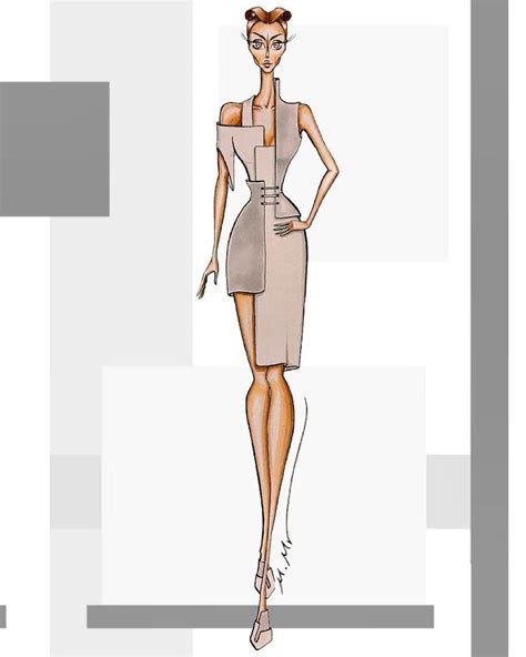 خلاقيت در طراحي لباس اشكال هندسي مربع Creative Dress Design