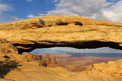 Panoramic View Of Famous Mesa Arch Canyonlands Has More Than 80