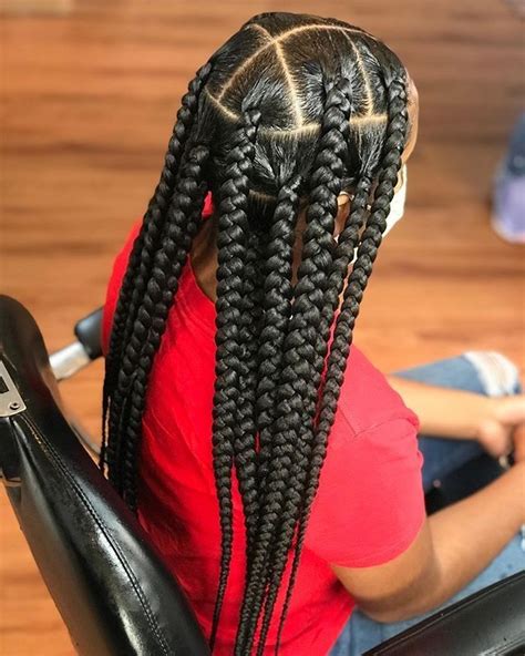 Large Knotless Box Braids In A Bun 30 Knotless Box Braids Styles