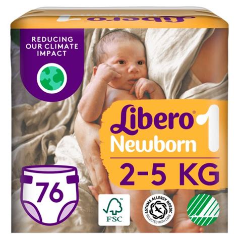 Libero Newborn Open Diapers Size 1 2 5 Kg 76 Pcs Tesco Online
