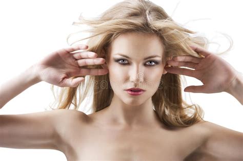 Sensual Pretty Woman With Flying Hair Stock Photo Image Of Gorgeous