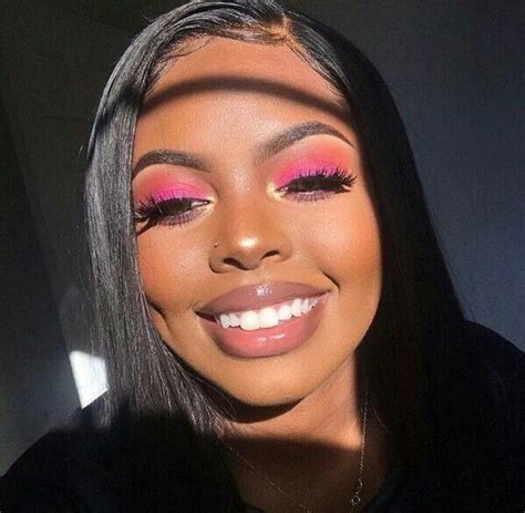 Pink Smokey Eye Makeup For Black Women In 2020 Dark Skin Makeup Pretty Makeup Black Girl Makeup