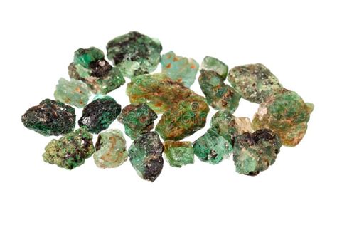 Pile Rough Uncut Green Emeralds Stock Photos Free And Royalty Free