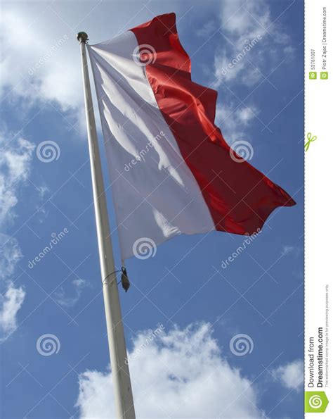 Polish Flag Stock Image Image Of Poland Flag White 53761007